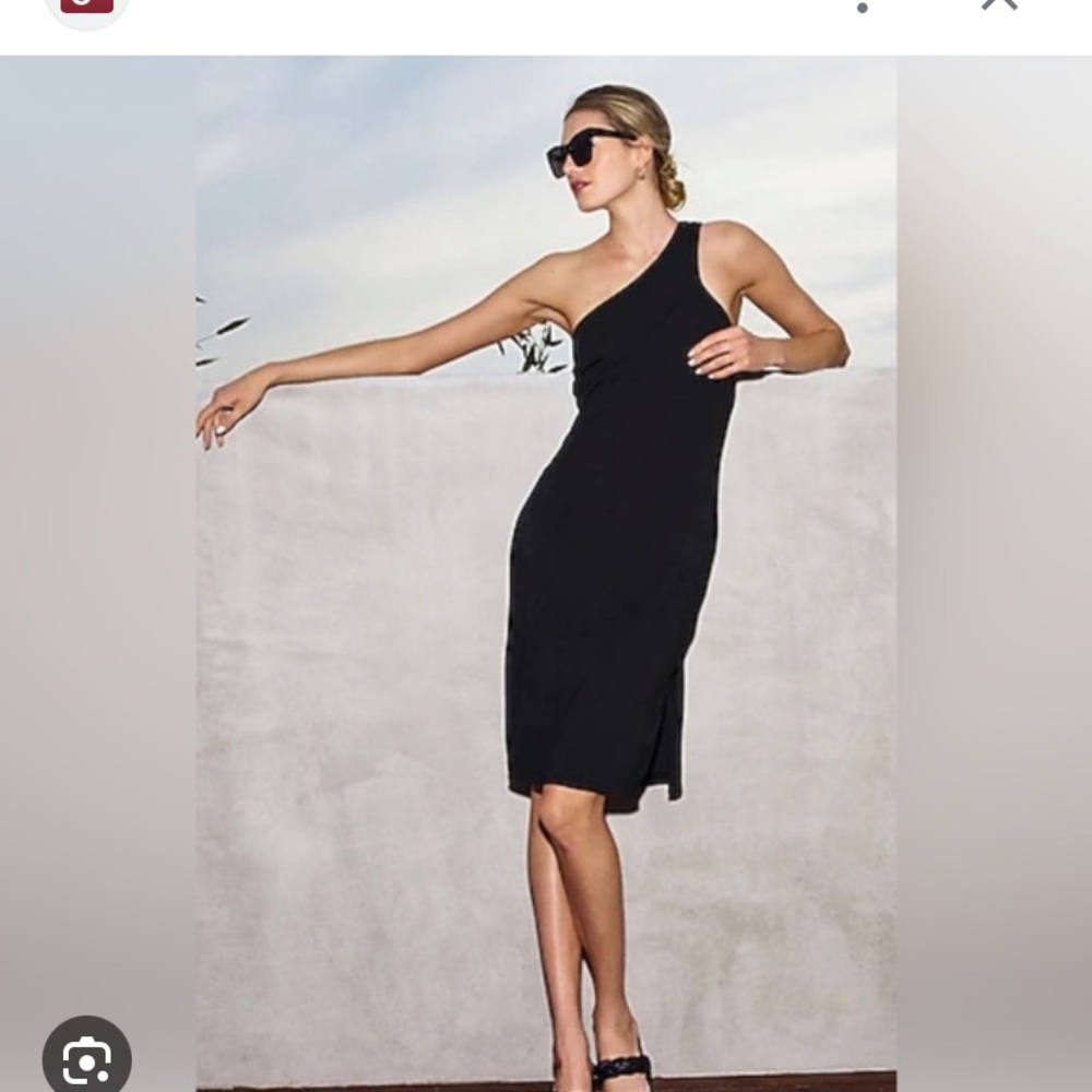 😍EXPRESS BODY CONTOUR ONE SHOULDER BLACK DRESS - XS